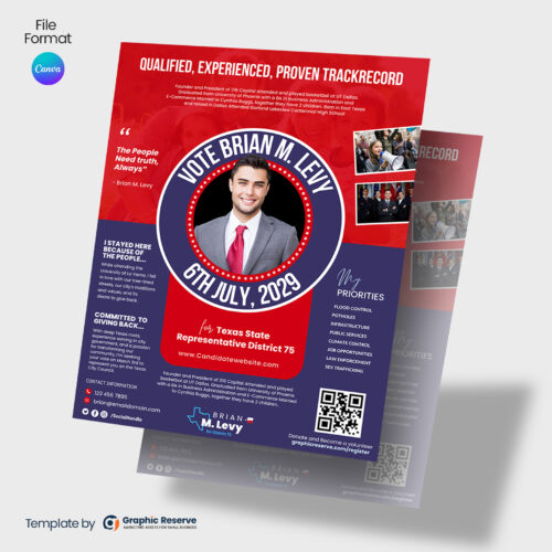 Creative Political Flyer Canva Template for Election Candidates