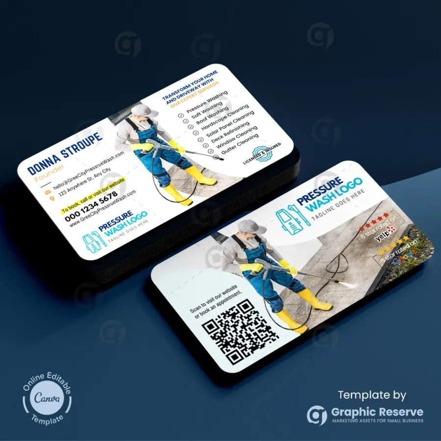 Creative Power Washing Business Card Template