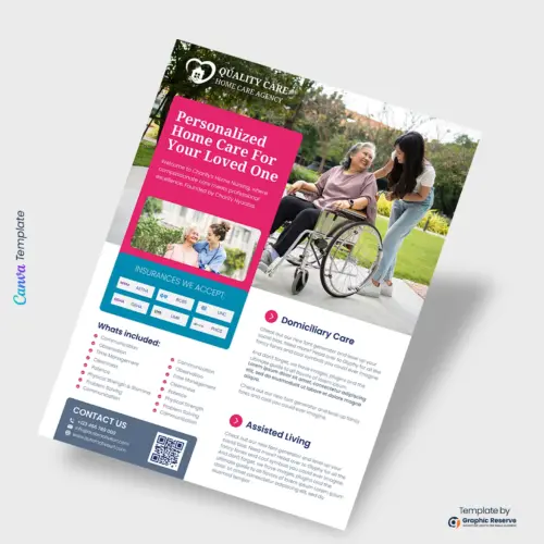 Elder Care Flyer Design Canva Template
