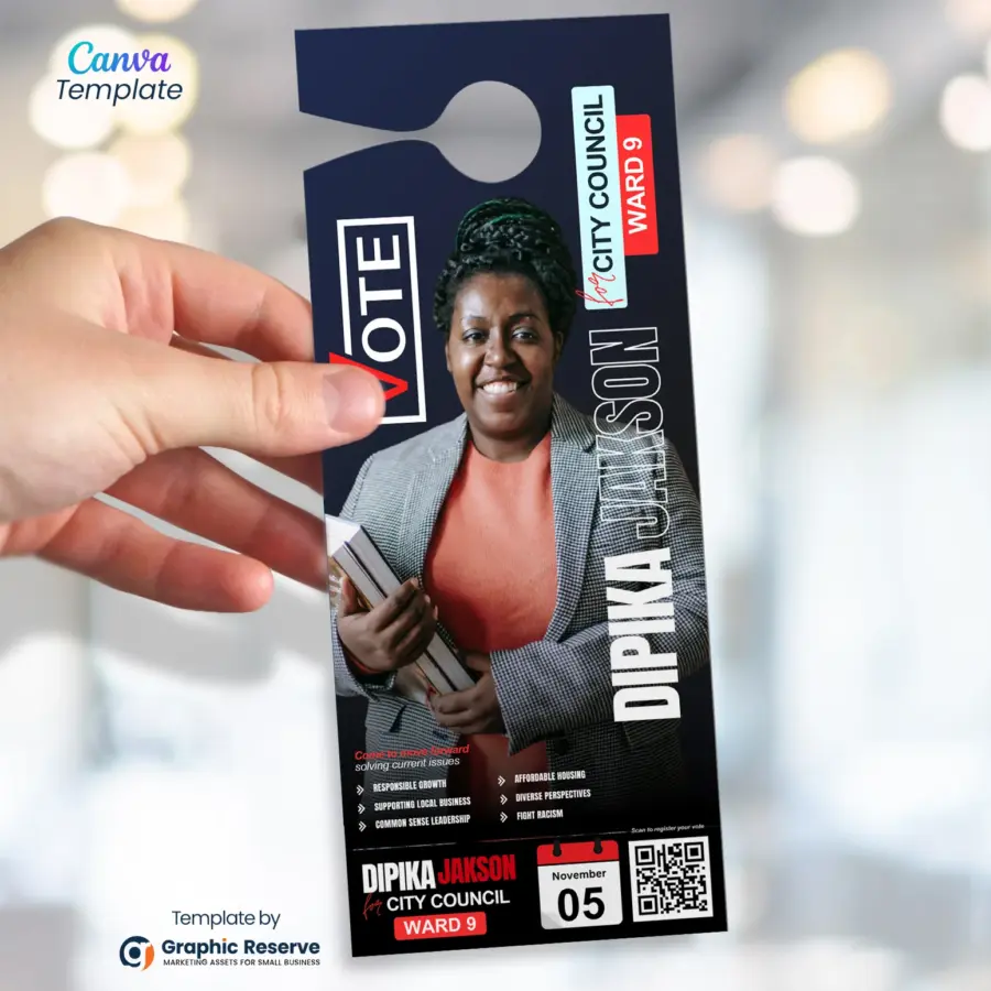 Political campaign door hanger template