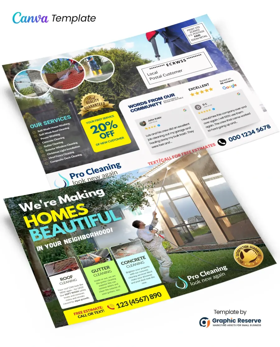 Window Cleaning Business Advertising Bundle | Canva Templates - Image 4