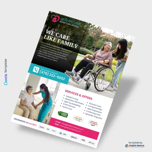 Home Care Advertising Flyer Design Canva Template