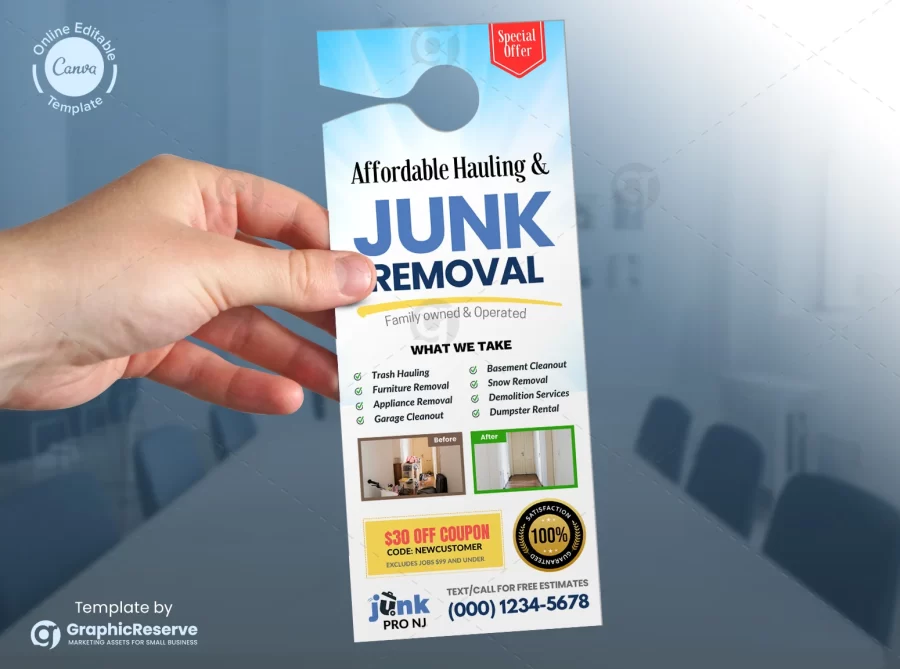 Junk Removal Door Hanger Design Template