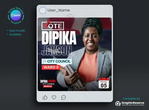 Political Instagram Poster Design Canva Template