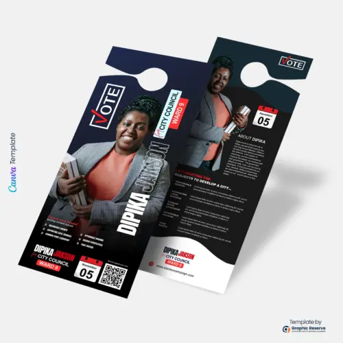 Election Candidate Door Hanger Design Template