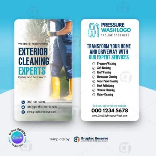 Power Washing Business Card Canva Template