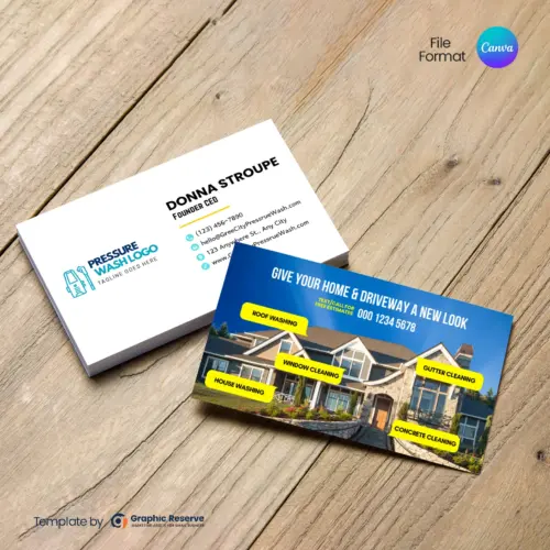 Pressure Washing Business Card Design Template