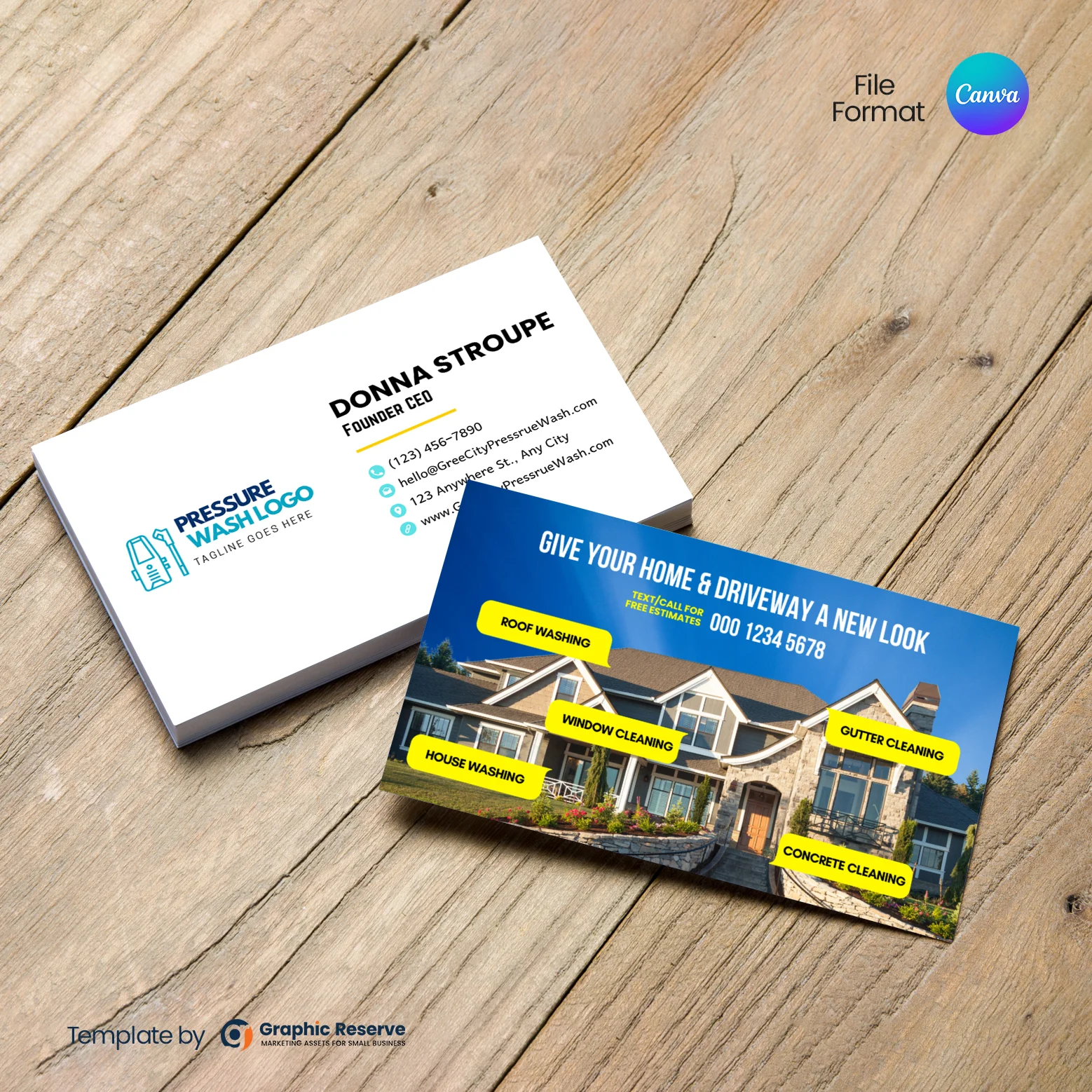 Pressure Washing Business Card Design Template