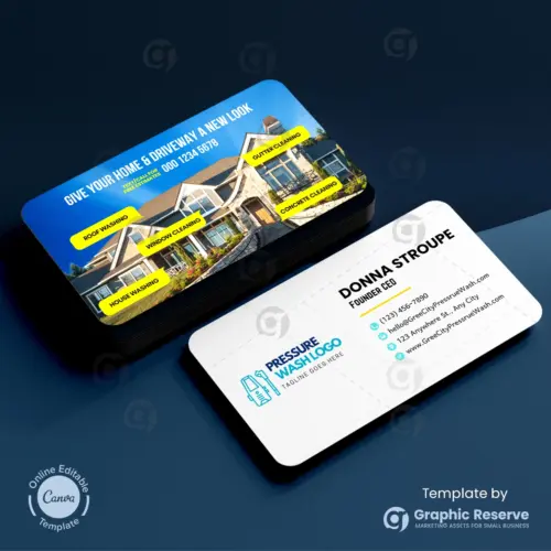 Pressure Washing Business Card Design Template