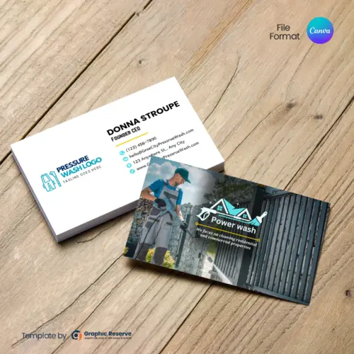 Pressure Washing Business Cards Canva Template