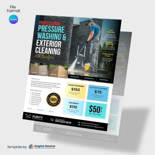 Pressure Washing Coupon Flyer – Canva Template