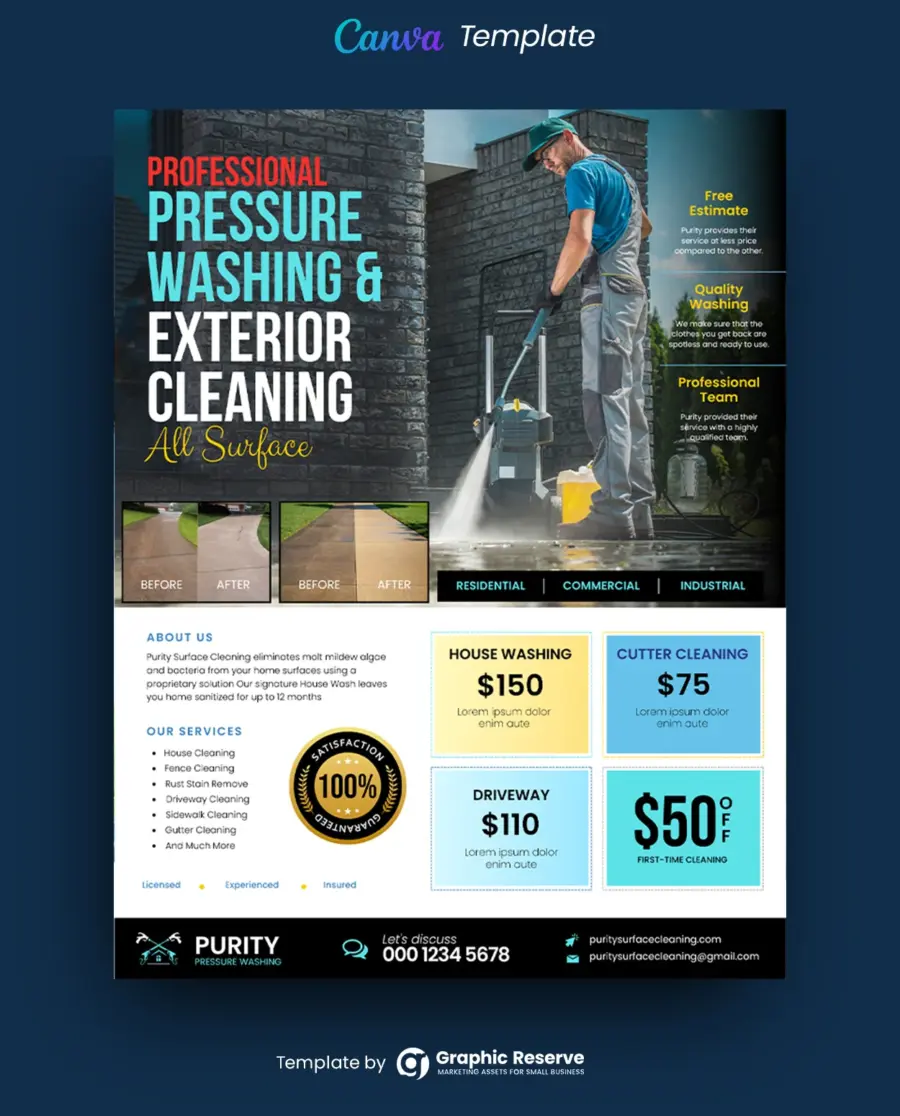 Pressure Washing Coupon Flyer – Canva Template - Image 3