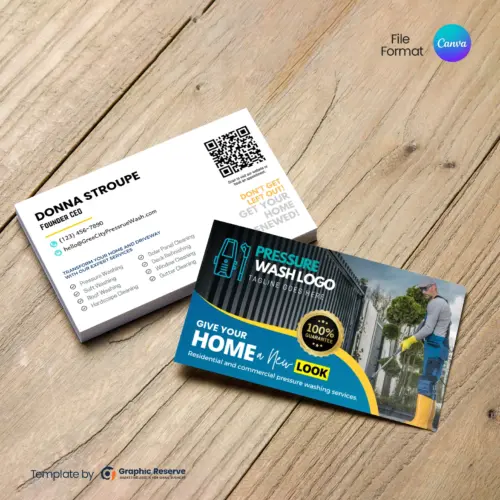 Pressure washing Visiting Card Template