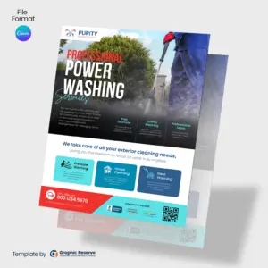 Pressure washing advertising Flyer Canva Template