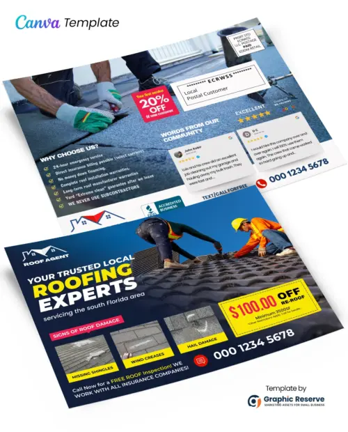 Roofing Postcard Design Template
