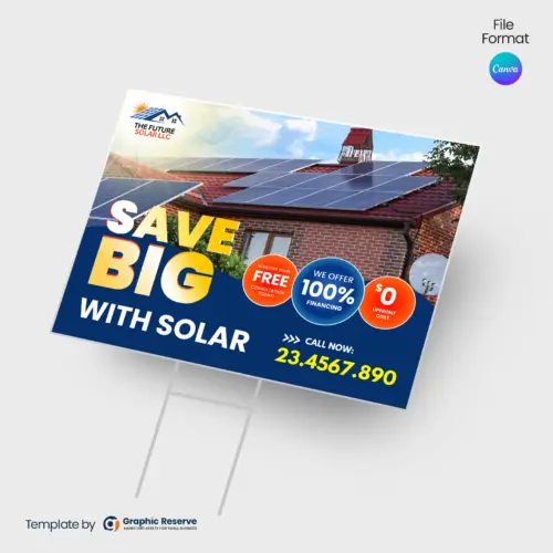 Renewable Energy Yard Sign Template - Solar Advertising