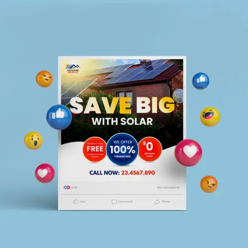 Solar Digital Marketing Poster Canva Templates