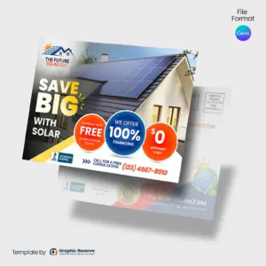 Solar Direct Mail Marketing Postcard Template