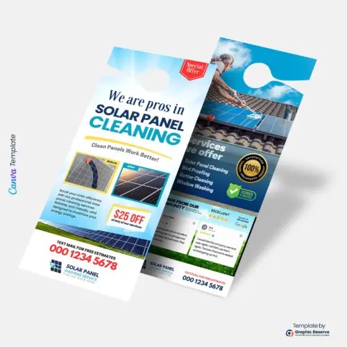 Solar Panel Cleaning Door Hanger Design Template