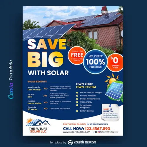 Solar Power Marketing Flyer Template