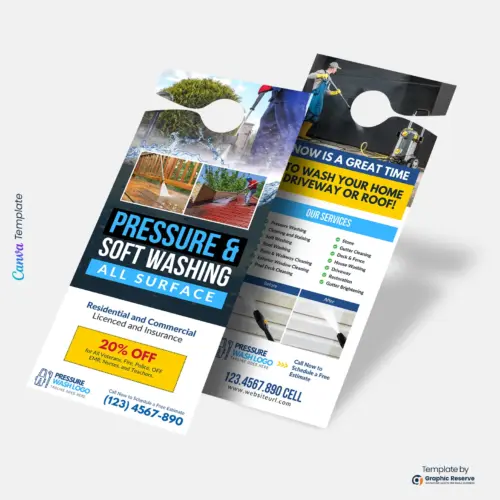 Editable Pressure Washing Advertising Door Hanger