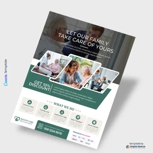 Elder Care Flyer Design Canva Template