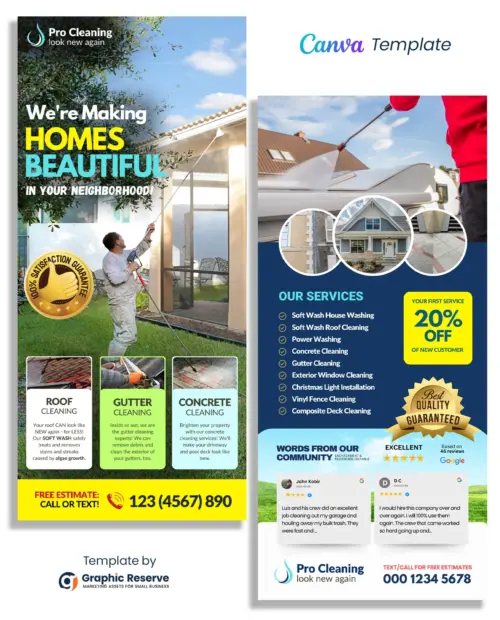 Professional Exterior Cleaning Service Rack Card Flyer Design Template