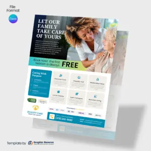 Home Care Flyer Design Canva Template