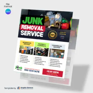 Junk Removal Advertising Flyer Design - Canva Template