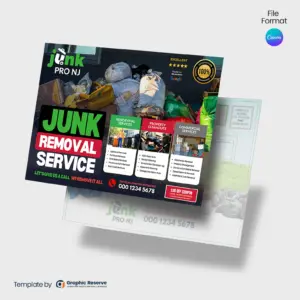 Junk Removal Direct Mail Marketing Postcard Design Template