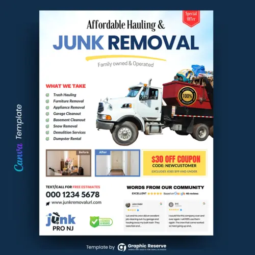 Junk Removal Flyer Template - Canva Design