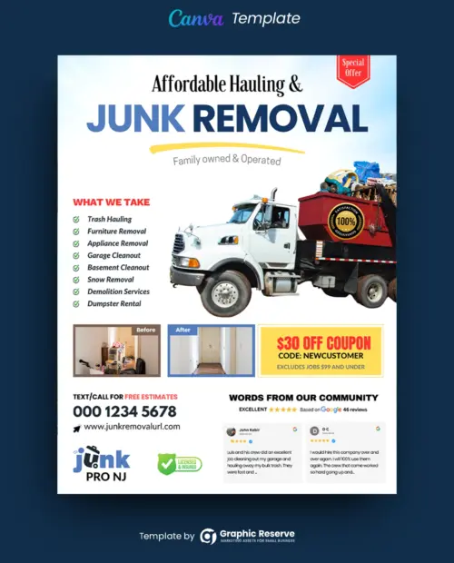 Junk Removal Flyer Template - Canva Design