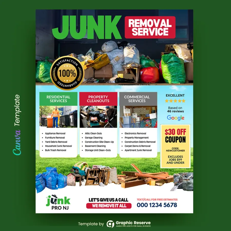 Junk Removal Flyer Design Template Canva
