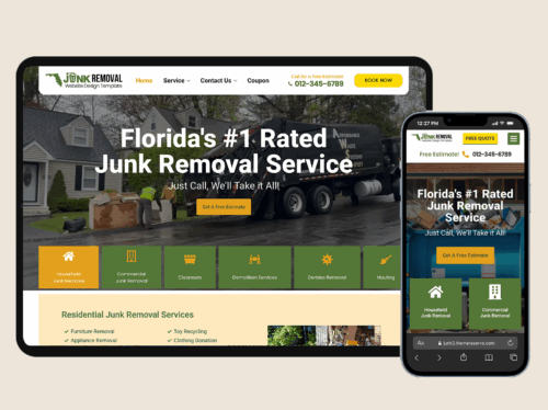 Junk Removal Web Design Template – WordPress Elementor Kit