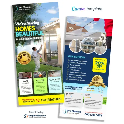Professional Exterior Cleaning Service Rack Card Flyer Design Template