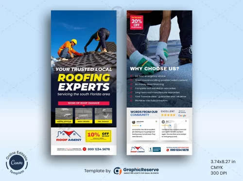 Roofing Rack Card Flyer Template Canva