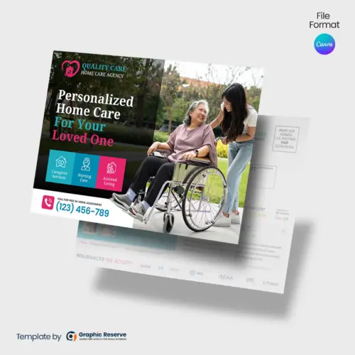 Senior Home Care Direct Mail Marketing EDDM Postcard Design