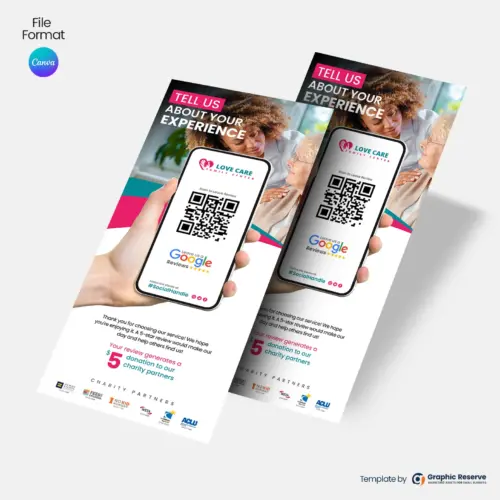 Senior Care /Caregiver-Google-Review-Request-Rack-Card-Template