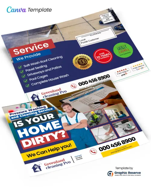 Cleaning Service Direct mail EDDM Postcard Template 1