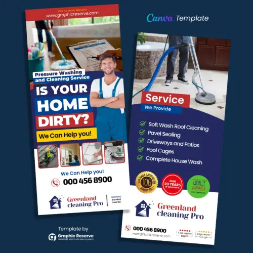 Cleaning Service Rack Card Flyer Design Canva Template