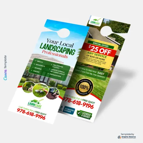 Customizable Lawn Service Door Hanger Template