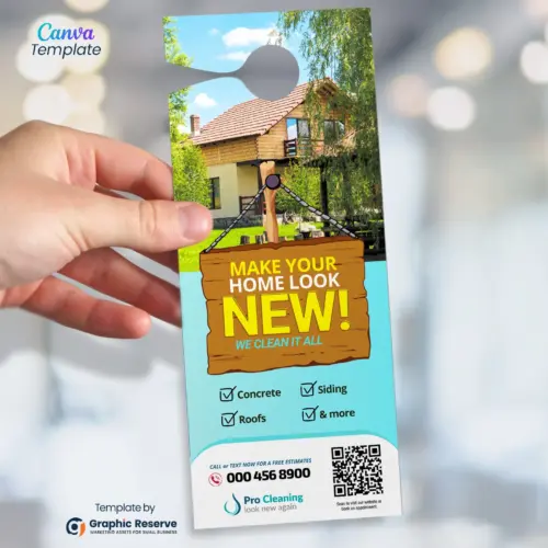 Exterior Cleaning Door Hanger Template Canva