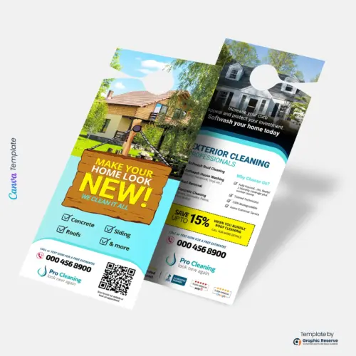 Exterior-Cleaning-Door-Hanger-Template-Canva for Cleaning Service