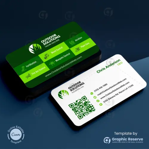 Gardening Business Card Design Canva Template