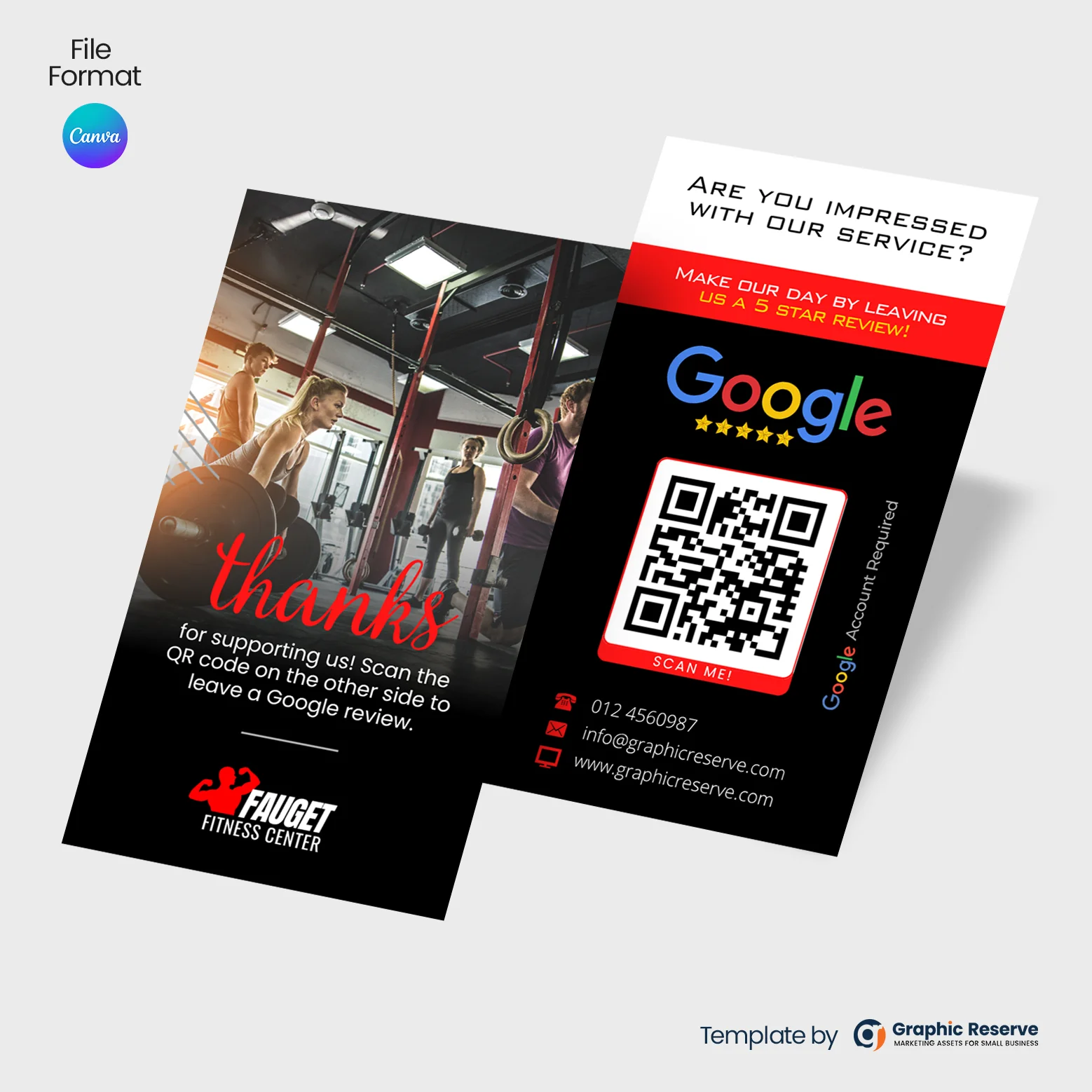 Gym Fitness Google Review Request Business Card (2)