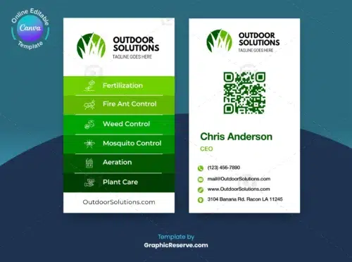 Landscaping Business Card Canva Template