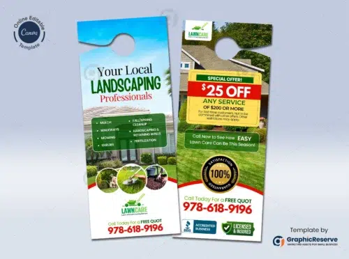 Landscaping Door Hanger Design Template