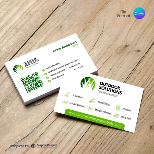 Lawn Care Business Card Design Canva Template