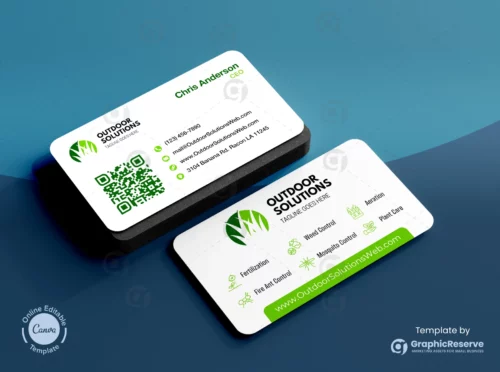 Lawn Care Business Card Design Canva Template