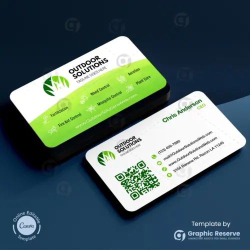 Modern Business Card Design Template For Landscapers